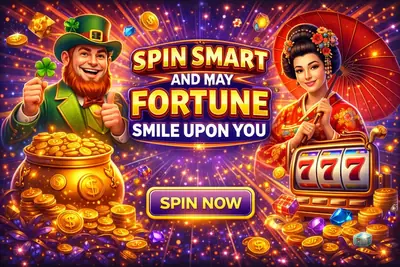 Lucky casino characters celebrating big slot wins with spinning reels and Malaysian Ringgit jackpot