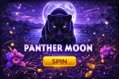 Panther Moon nocturnal jungle slot with black panther wild and moonlight free spins