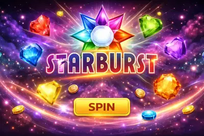 Starburst cosmic slot with space gems, expanding wilds and arcade-style gameplay